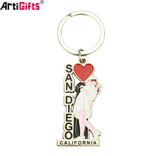 Factory direct sale custom metal enamel funky keychains with gift box